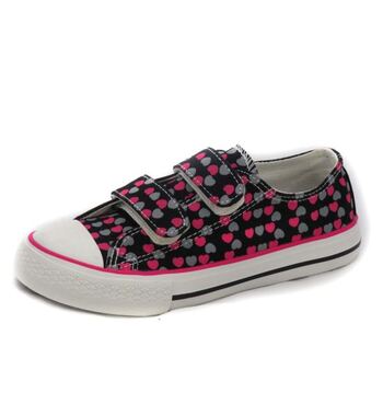 Кеды для девочки сердечки темные
