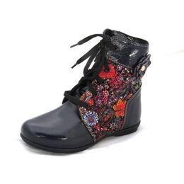 Демисезонные ботинки Ситец синие лак