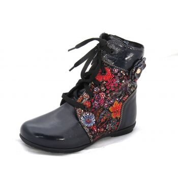 Демисезонные ботинки Ситец синие лак Демисезонные ботинки Ситец синие лак