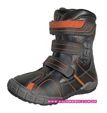 Зимние сапоги на натуральном  меху Шалунишка Оранжевая строчка (26)